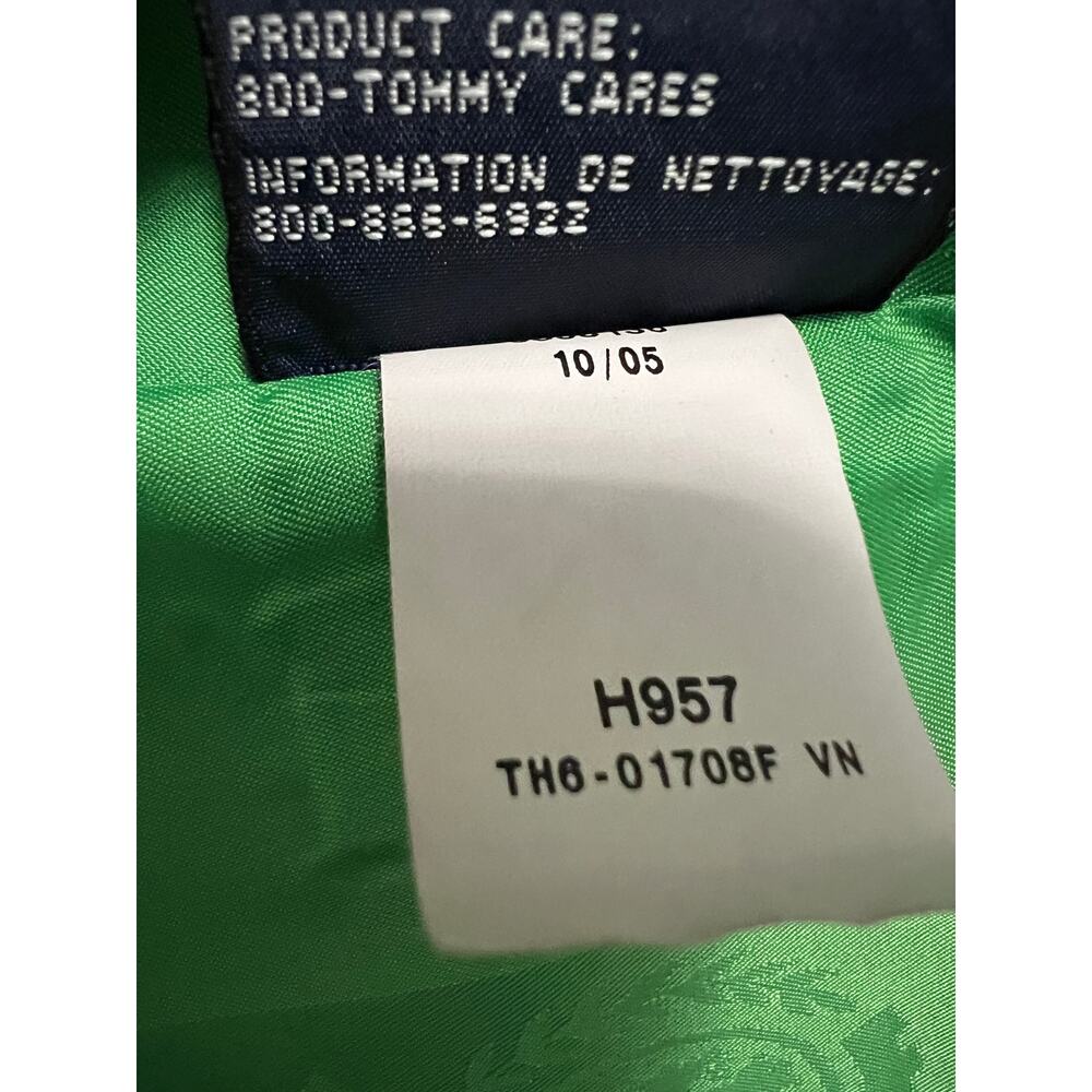 Vintage Y2K Tommy Hilfiger Navy Twill Blazer 42R Tailored Green Lining Preppy - Picture 16 of 16